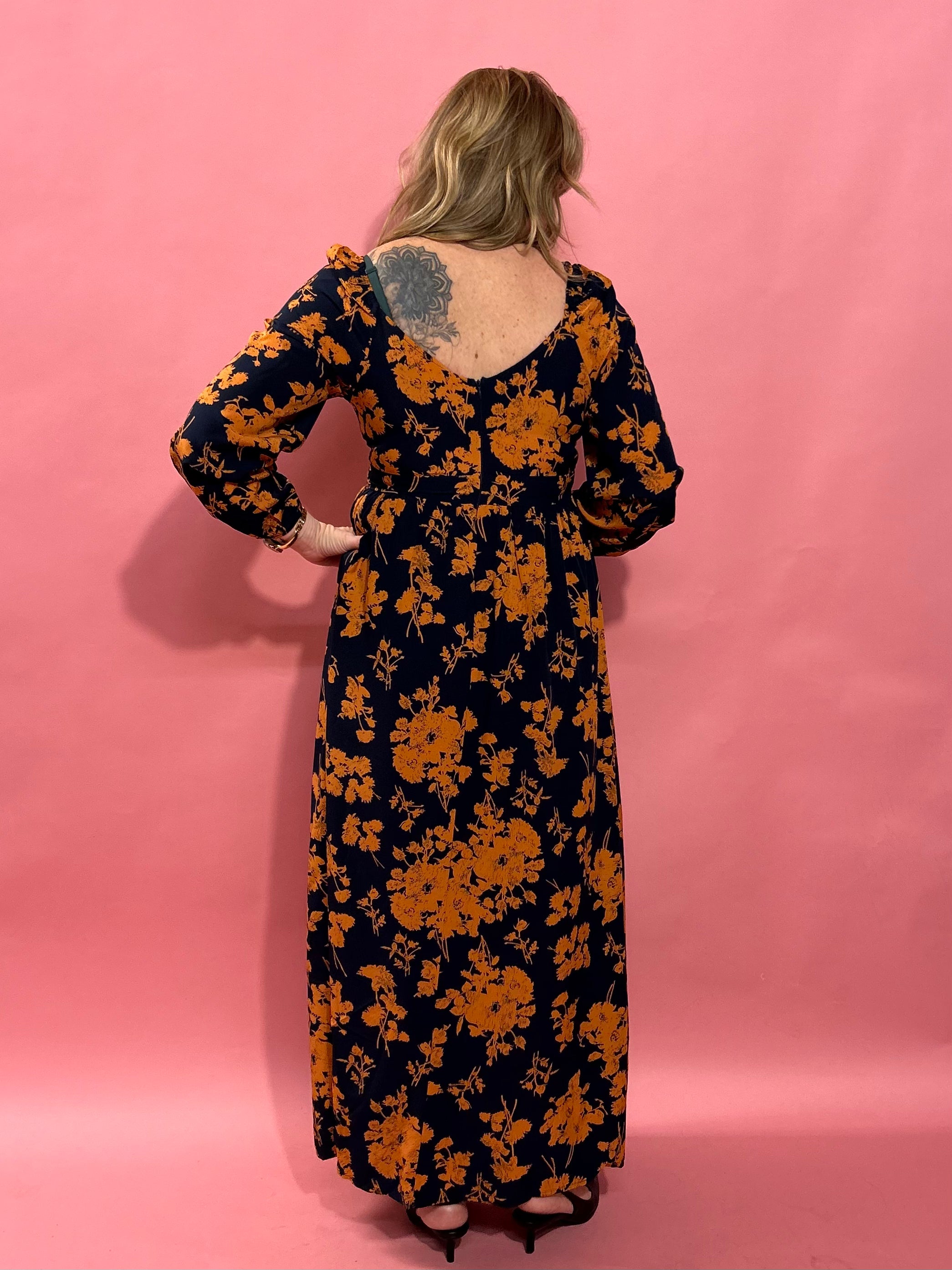 Forested Trails Floral Print Midi Dress