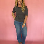 Freida Striped Tee in Wild Mushroom Z Supply
