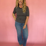 Freida Striped Tee in Wild Mushroom Z Supply