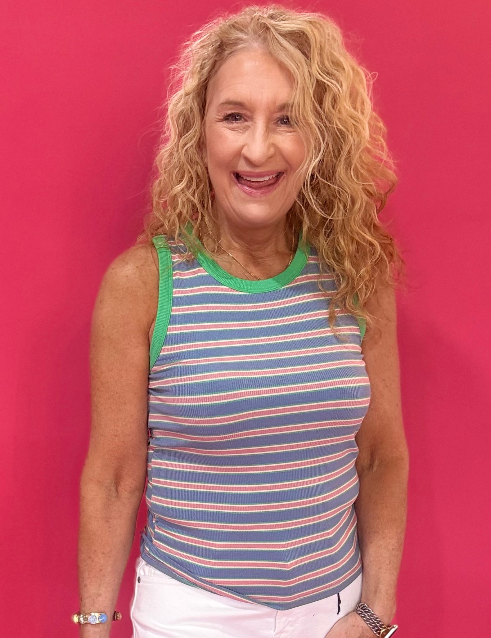 Fresh Start Contrast Striped Knit Tank - Shabby 2 Chic Boutiques