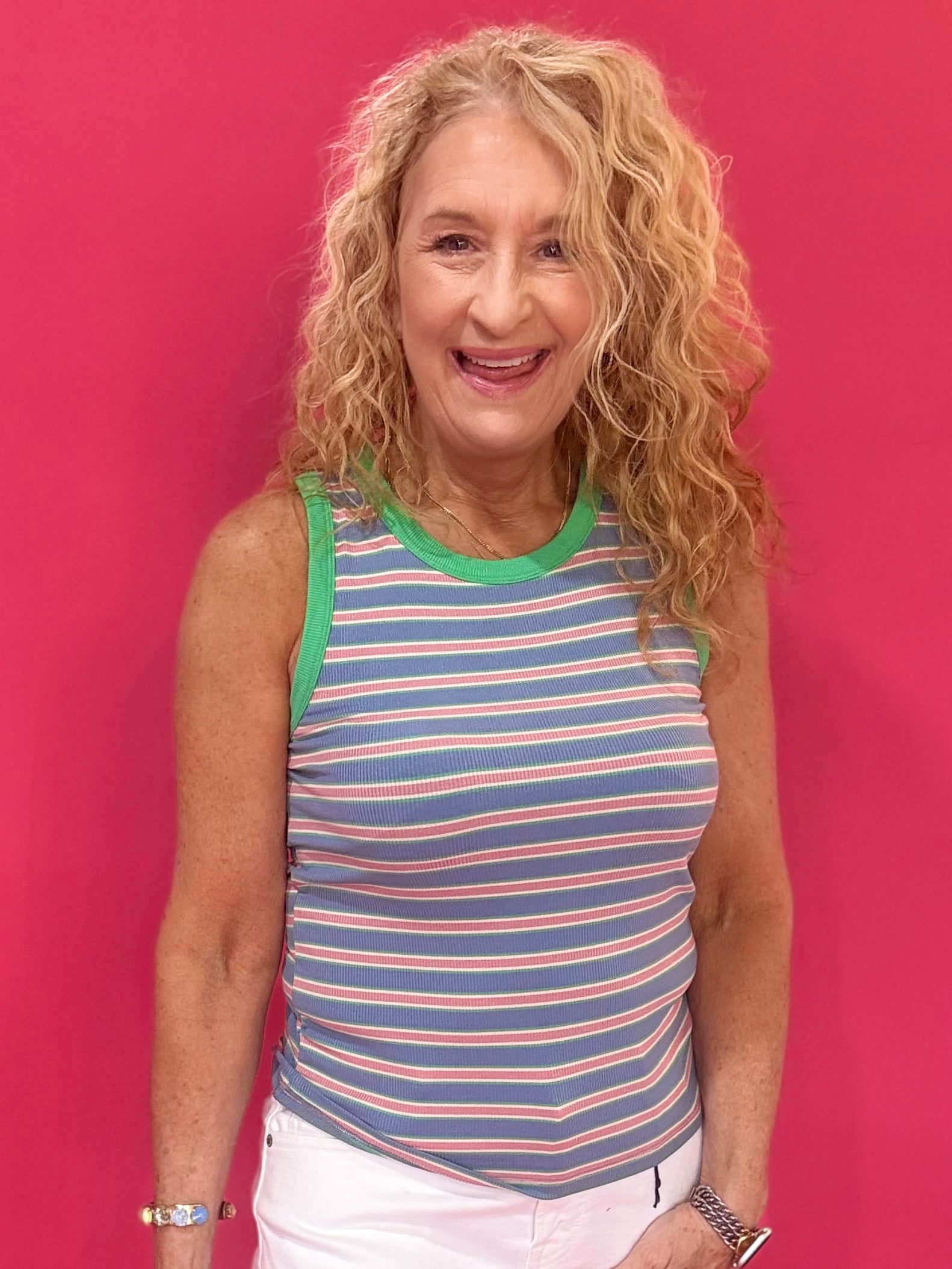 Fresh Start Contrast Striped Knit Tank - Shabby 2 Chic Boutiques