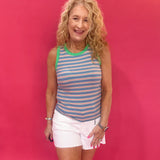 Fresh Start Contrast Striped Knit Tank - Shabby 2 Chic Boutiques