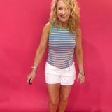 Fresh Start Contrast Striped Knit Tank - Shabby 2 Chic Boutiques