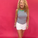 Fresh Start Contrast Striped Knit Tank - Shabby 2 Chic Boutiques
