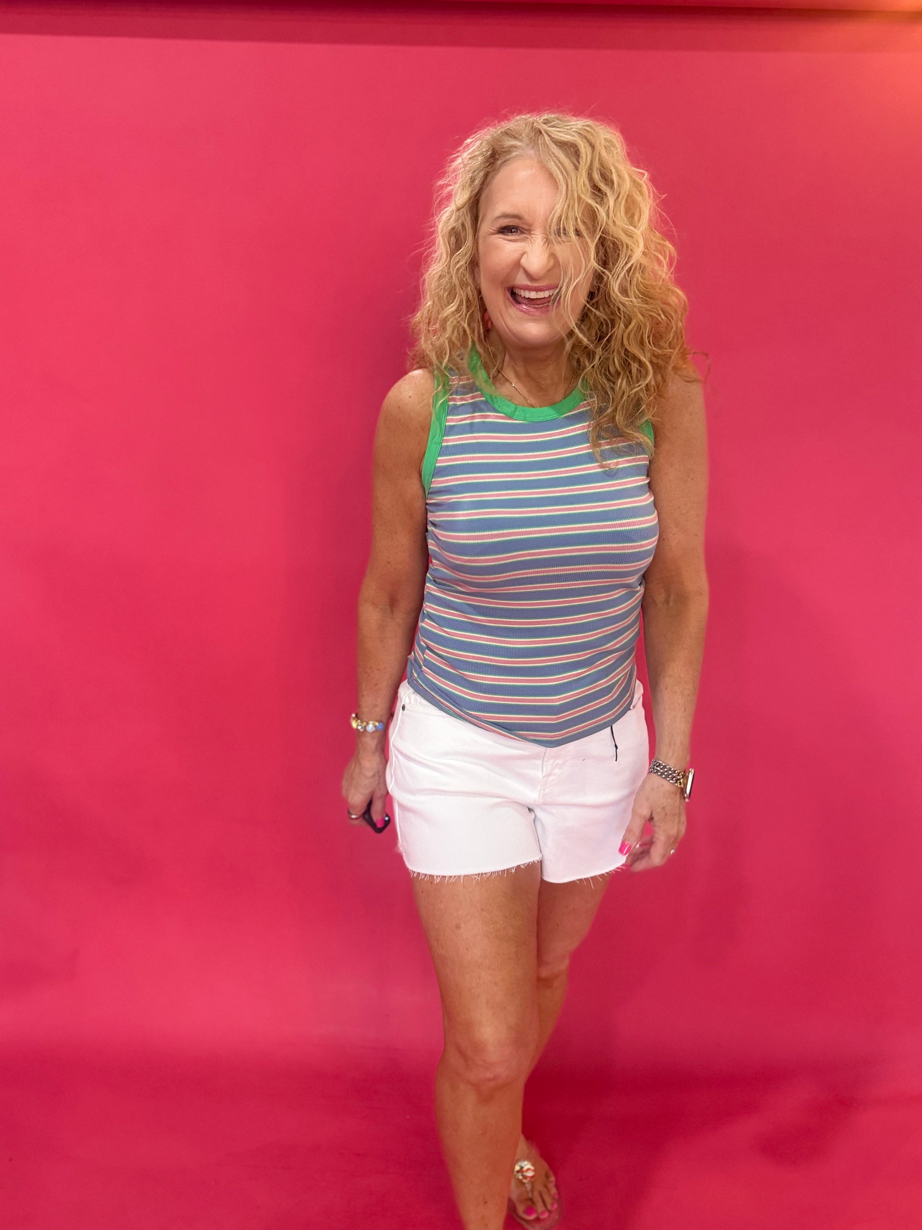 Fresh Start Contrast Striped Knit Tank - Shabby 2 Chic Boutiques
