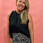 Frill Factor Poplin Top in Black