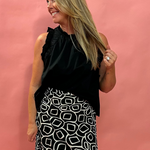 Frill Factor Poplin Top in Black