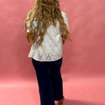 Garden Muse Embroidered Puff Sleeve Top in White