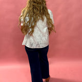 Garden Muse Embroidered Puff Sleeve Top in White