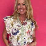 Garden Party Ruffle Blouse in White