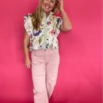 Garden Party Ruffle Blouse in White