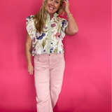 Garden Party Ruffle Blouse in White