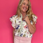 Garden Party Ruffle Blouse in White