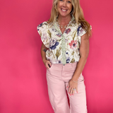 Garden Party Ruffle Blouse in White