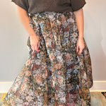 Garden Whispers Pleated Midi Skirt