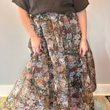 Garden Whispers Pleated Midi Skirt
