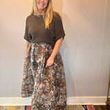 Garden Whispers Pleated Midi Skirt