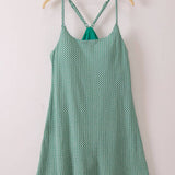 Gingham Athleisure Mini Tennis Dress with Built-In Shorts in Black