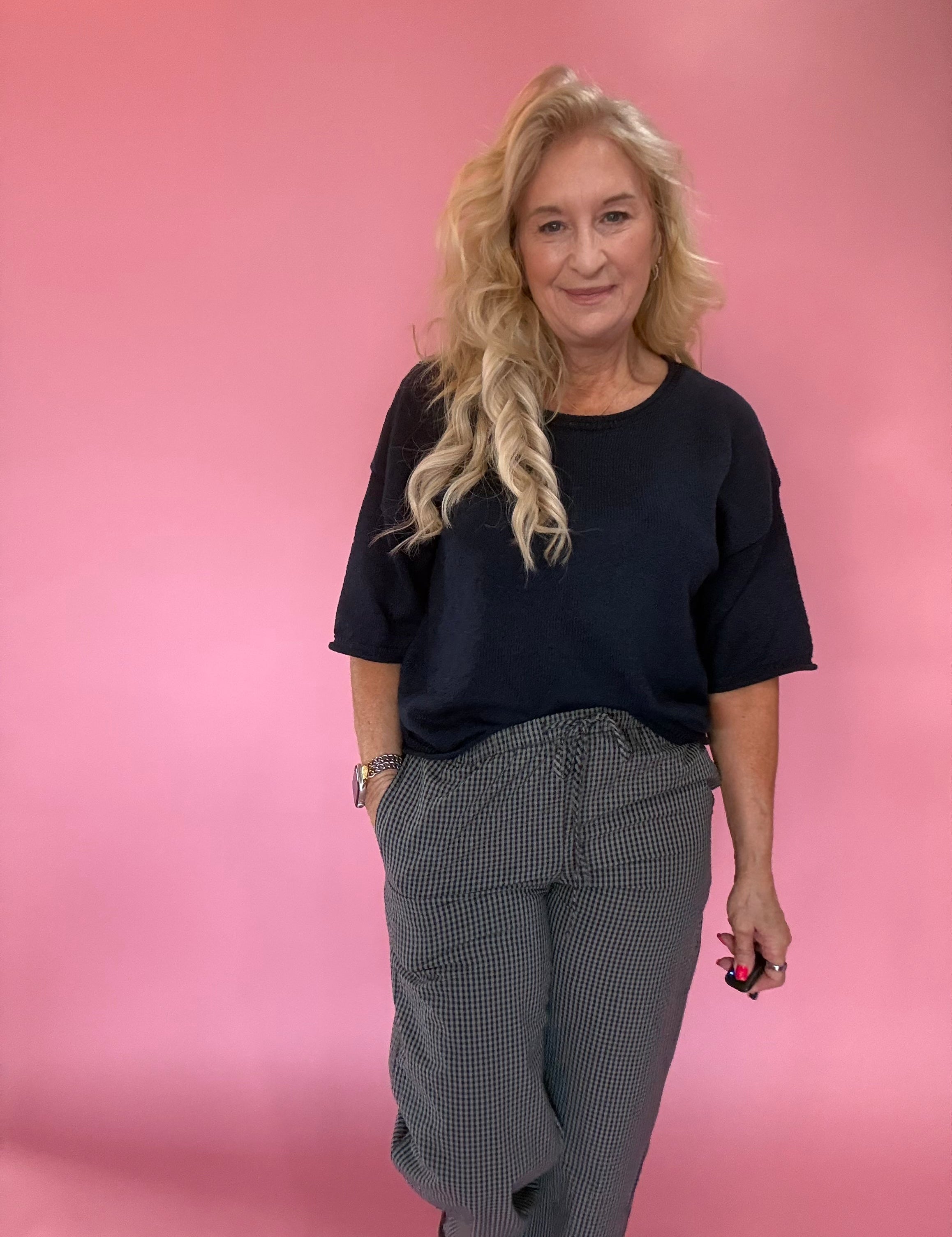 Gingham Print Pants