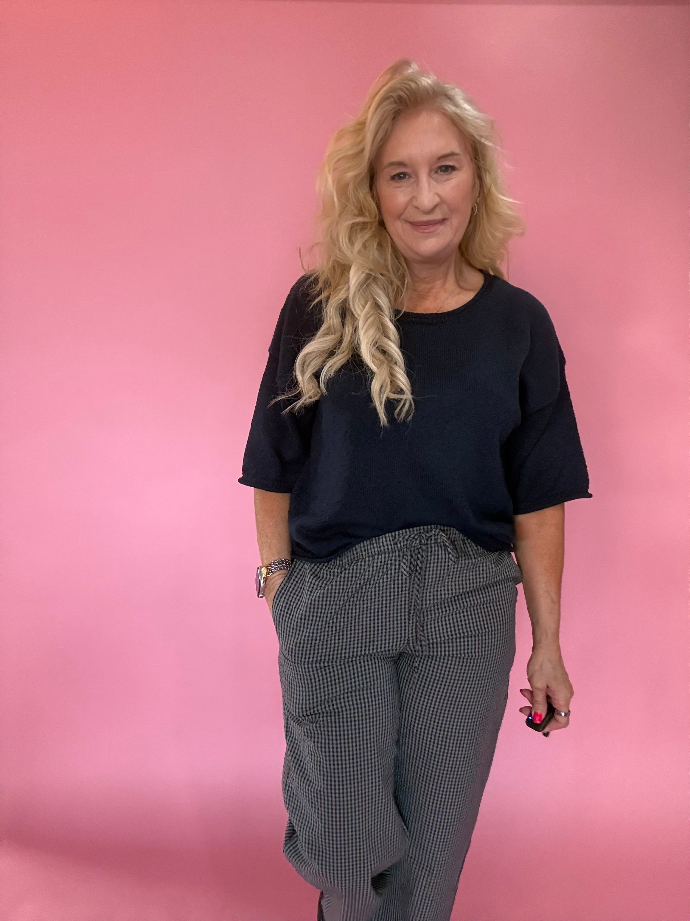 Gingham Print Pants