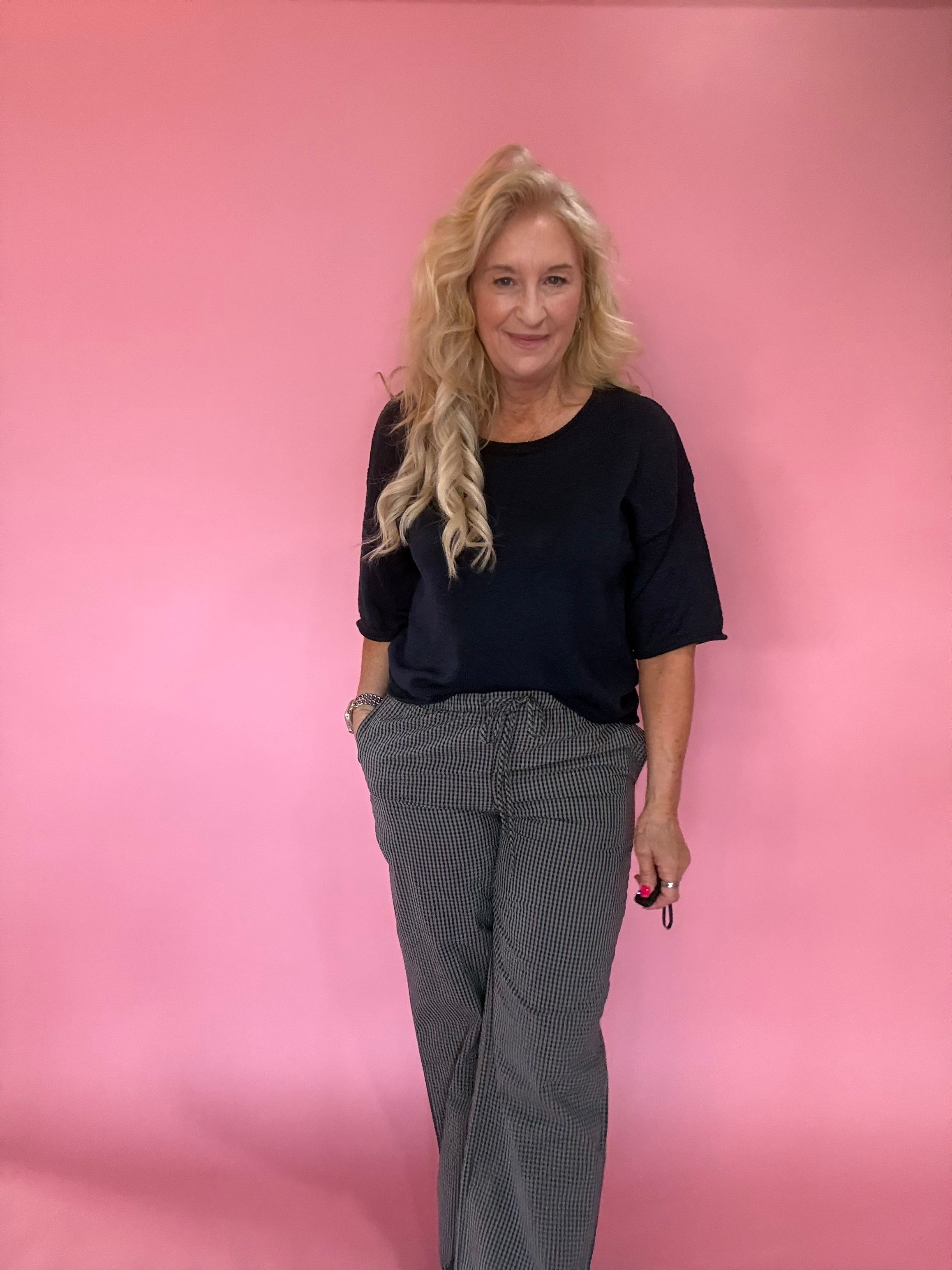 Gingham Print Pants
