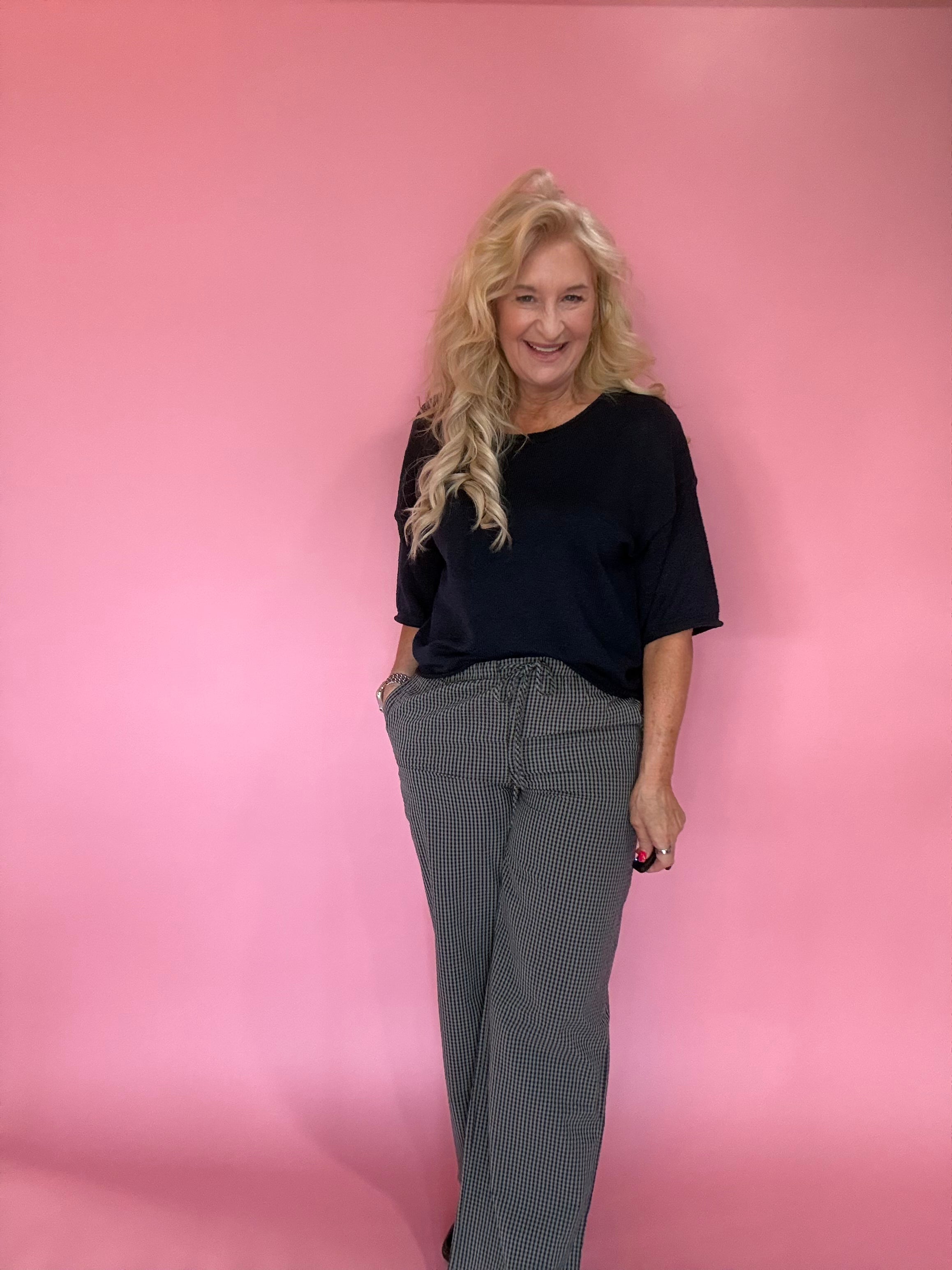 Gingham Print Pants