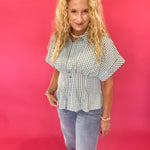 Gingham Right Top in Brown