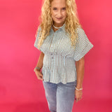 Gingham Right Top in Brown