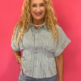 Gingham Right Top in Brown