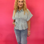 Gingham Right Top in Brown