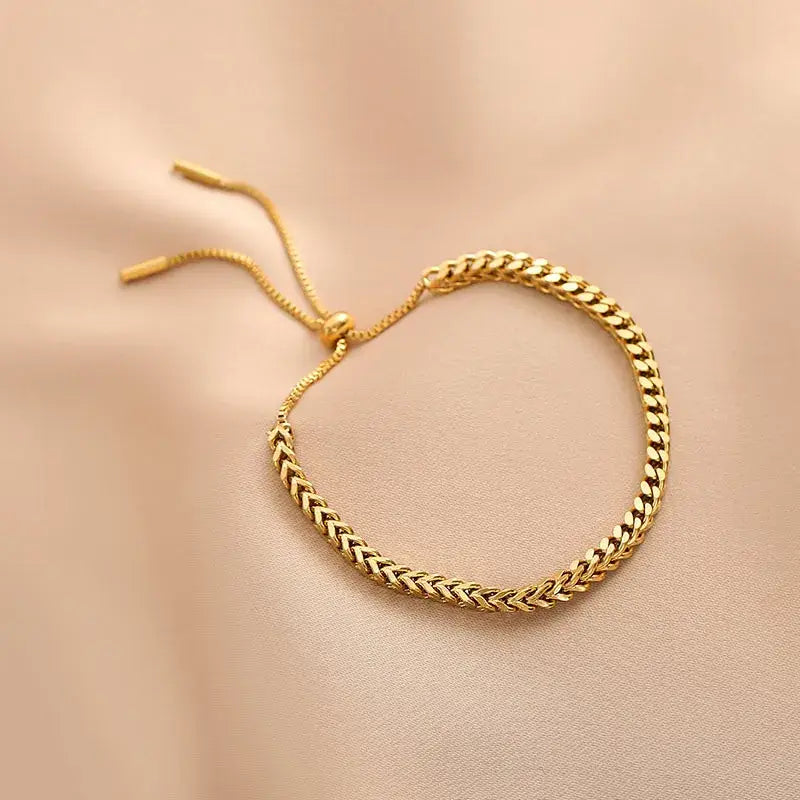 Golden Feather Adjustable Bracelet