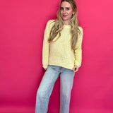 Golden Hour Mock Neck Open-Knit Sweater - Shabby 2 Chic Boutiques