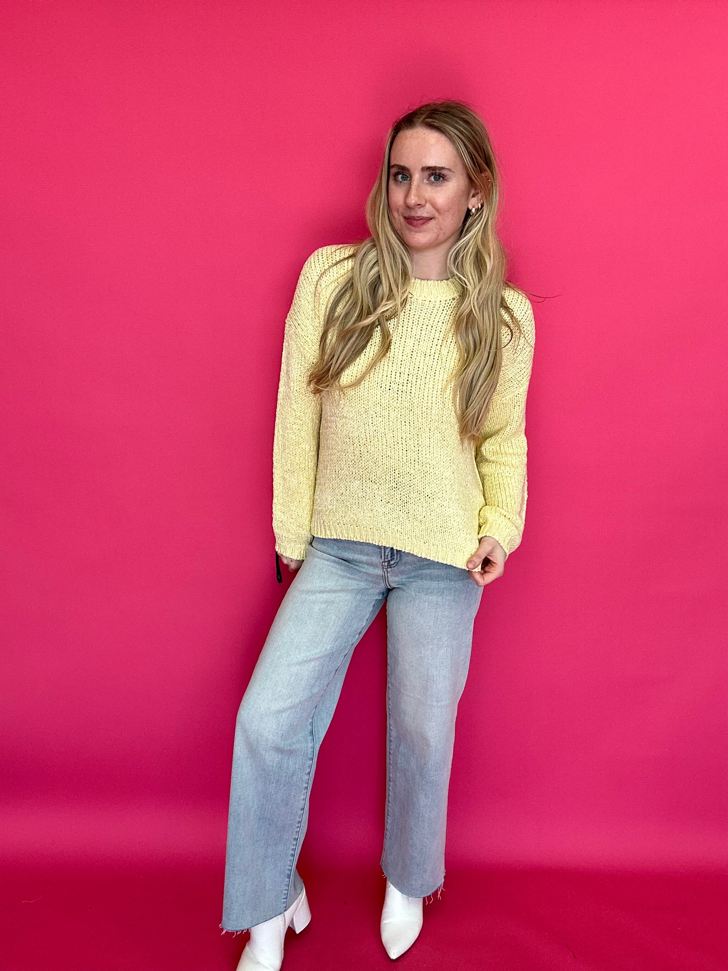 Golden Hour Mock Neck Open-Knit Sweater - Shabby 2 Chic Boutiques