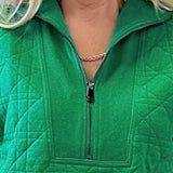 Green with Envy 1/4 Zip Top