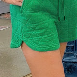 Green with Envy Textured Shorts