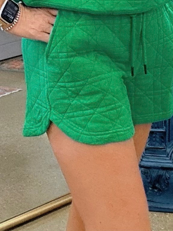 Green with Envy Textured Shorts