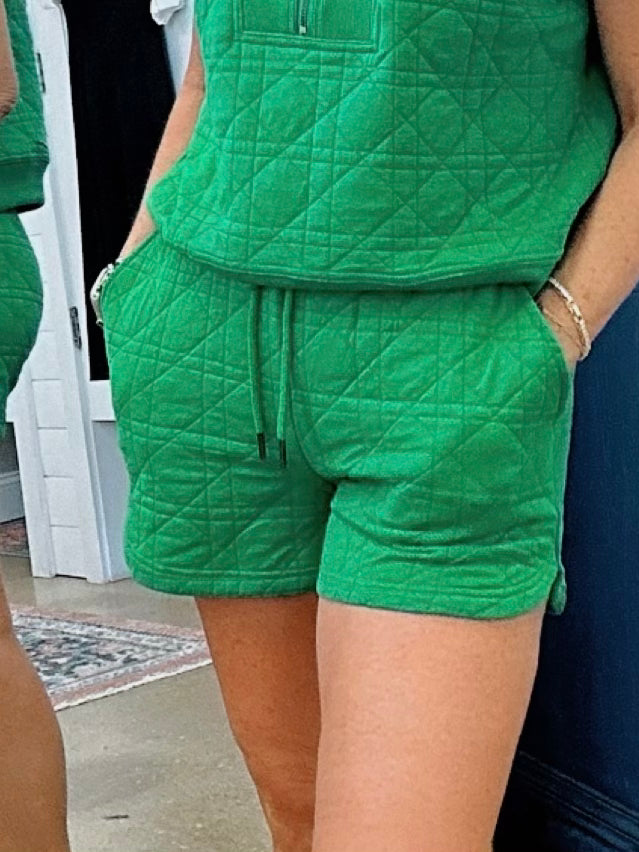 Green with Envy Textured Shorts