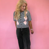 Grey Area Knit Polo Top