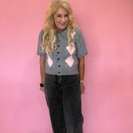 Grey Area Knit Polo Top
