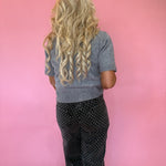Grey Area Knit Polo Top