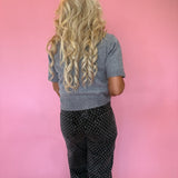Grey Area Knit Polo Top