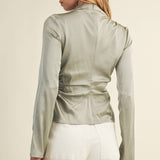 HIGH NECK RUCHED TOP - Shabby 2 Chic Boutiques