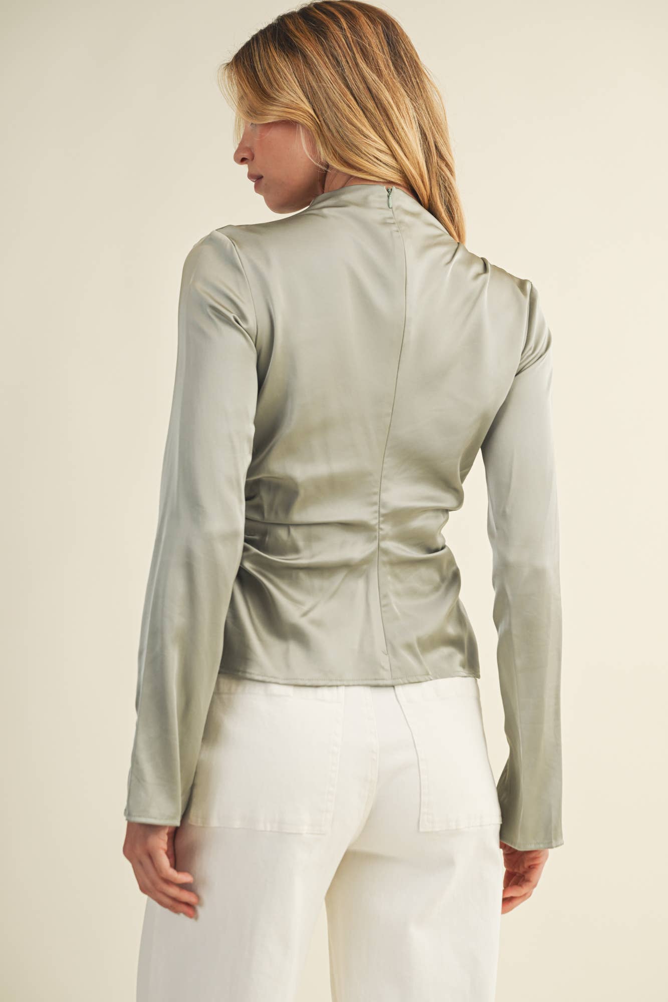 HIGH NECK RUCHED TOP - Shabby 2 Chic Boutiques