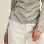HIGH NECK RUCHED TOP - Shabby 2 Chic Boutiques