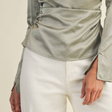 HIGH NECK RUCHED TOP - Shabby 2 Chic Boutiques
