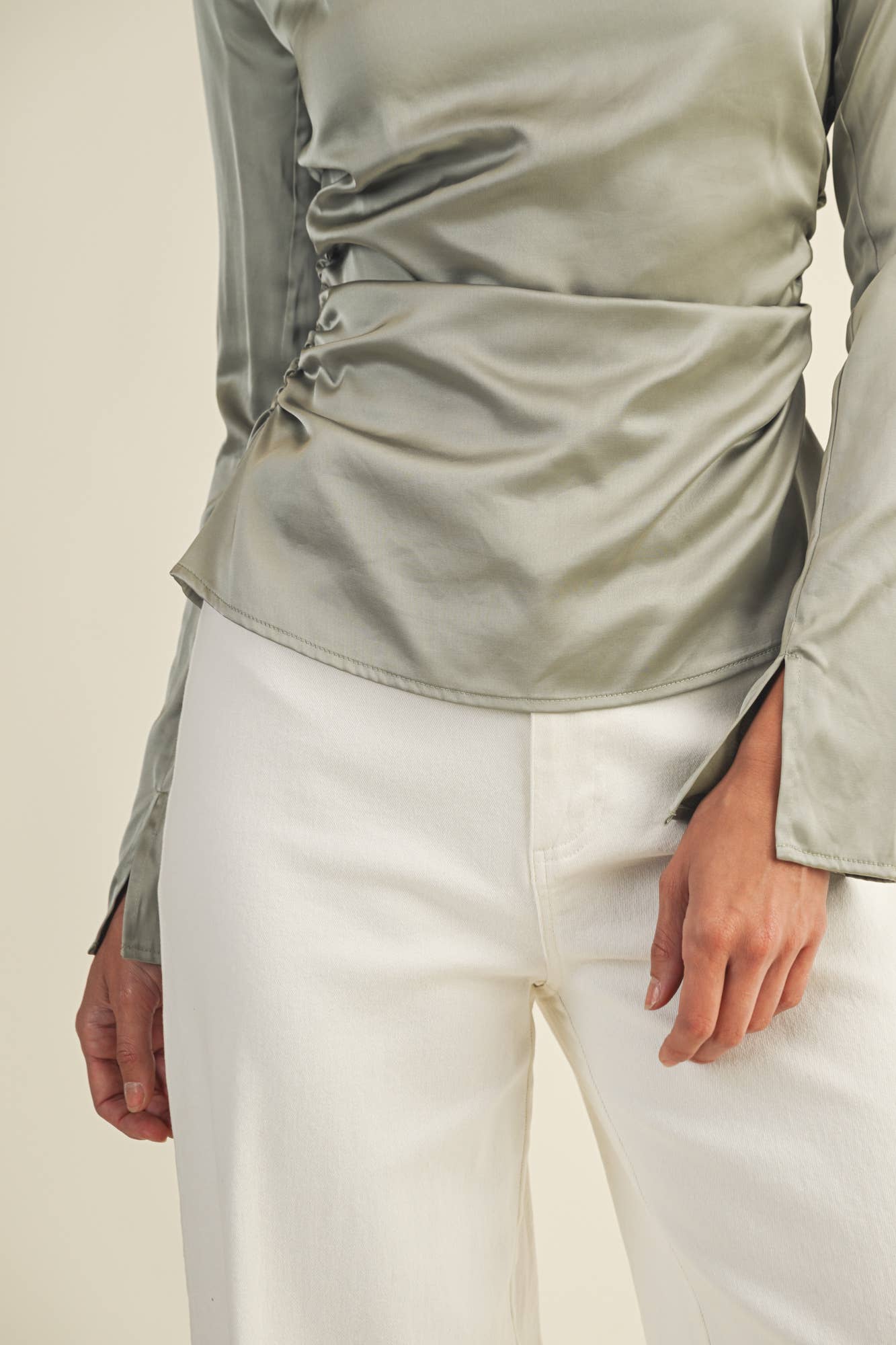 HIGH NECK RUCHED TOP - Shabby 2 Chic Boutiques