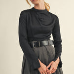 HIGH NECK RUCHED TOP - Shabby 2 Chic Boutiques