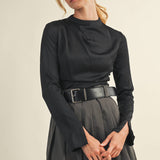 HIGH NECK RUCHED TOP - Shabby 2 Chic Boutiques
