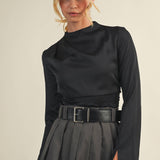 HIGH NECK RUCHED TOP - Shabby 2 Chic Boutiques