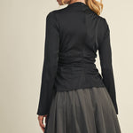 HIGH NECK RUCHED TOP - Shabby 2 Chic Boutiques
